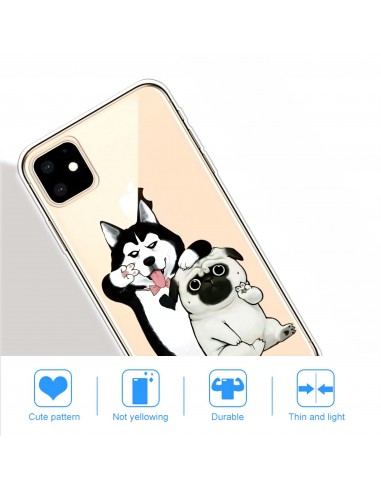 Coque silicone iPhone 11 Fantaisie Les deux chiens