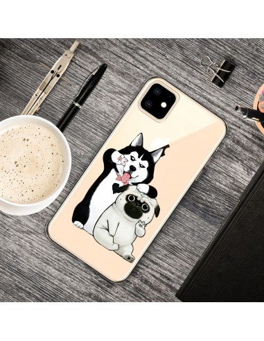 Coque silicone iPhone 11 Fantaisie Les deux chiens