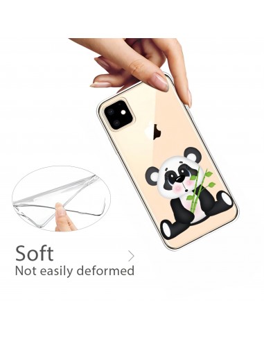 Coque silicone iPhone 11 Fantaisie Panda au bambou