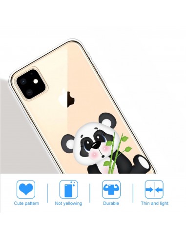 Coque silicone iPhone 11 Fantaisie Panda au bambou