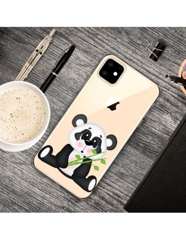 Coque silicone iPhone 11 Fantaisie Panda au bambou