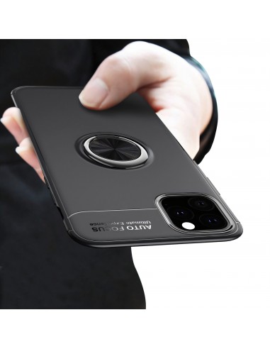 Coque antichoc iPhone 11 avec anneau pour support aimanté - Noir