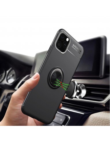 Coque antichoc iPhone 11 avec anneau pour support aimanté - Noir