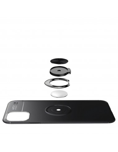 Coque antichoc iPhone 11 avec anneau pour support aimanté - Noir