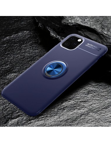 Coque antichoc iPhone 11 avec anneau pour support aimanté - Bleu foncé