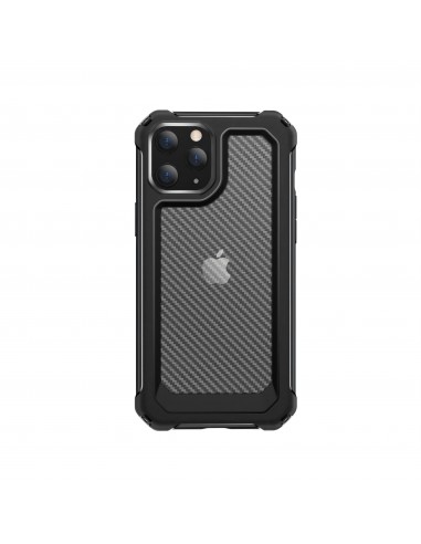 Coque antichoc iPhone 12 mini Style fibre de carbone - Noir