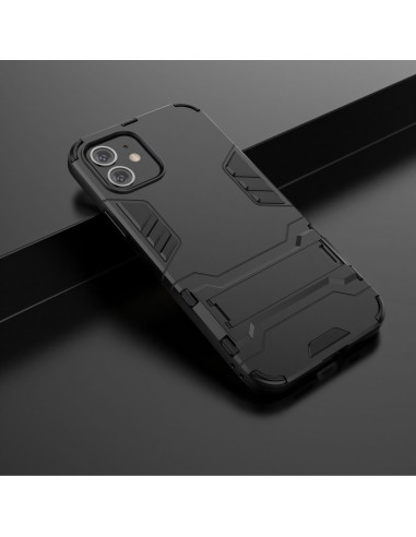 Coque antichoc iPhone 12 et 12 Pro Hybride avec support - Noir