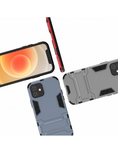 Coque antichoc iPhone 12 et 12 Pro Hybride avec support - Noir