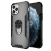 Coque iPhone 12 et 12 Pro hybride avec anneau et support en métal - Noir