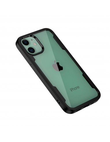 Coque antichoc iPhone 12 avec partie transparente - Noir