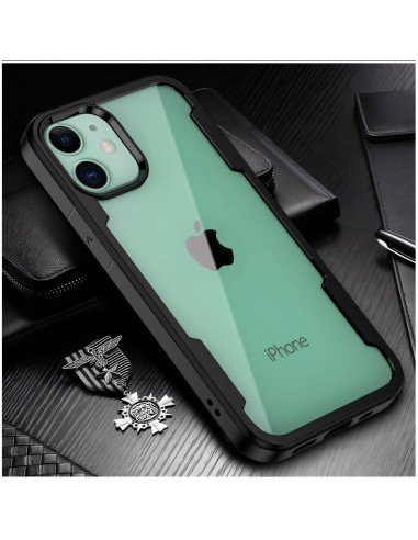 Coque antichoc iPhone 12 avec partie transparente - Noir