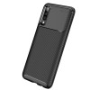 Coque silicone Galaxy A70 Syle fibre de carbone - Noir