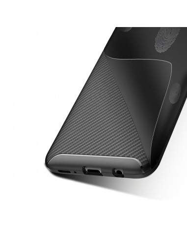 Coque silicone Galaxy A40 Syle fibre de carbone - Noir