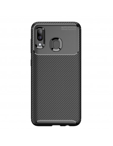 Coque silicone Galaxy A40 Syle fibre de carbone - Noir