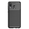 Coque silicone Galaxy A40 Syle fibre de carbone - Noir
