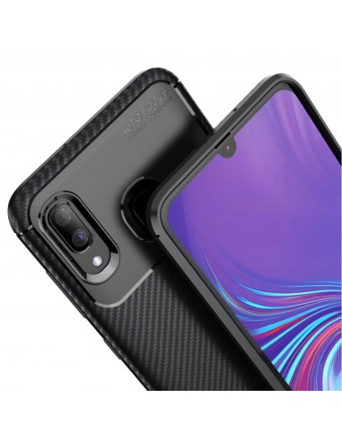 Coque silicone Galaxy A40 Syle fibre de carbone - Noir