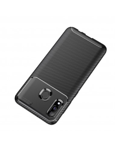 Coque silicone Galaxy A40 Syle fibre de carbone - Noir