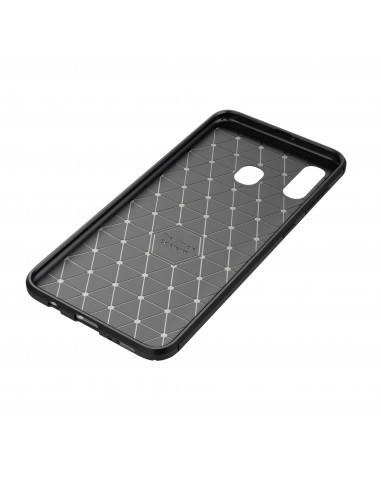 Coque silicone Galaxy A40 Syle fibre de carbone - Noir