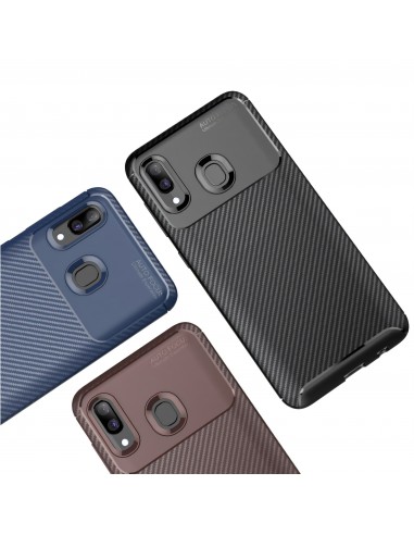 Coque silicone Galaxy A40 Syle fibre de carbone - Noir