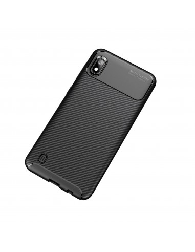 Coque silicone Galaxy A10 Syle fibre de carbone - Noir