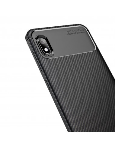 Coque silicone Galaxy A10 Syle fibre de carbone - Noir