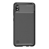 Coque silicone Galaxy A10 Syle fibre de carbone - Noir