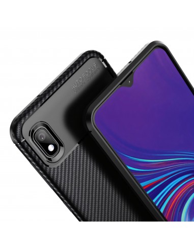 Coque silicone Galaxy A10 Syle fibre de carbone - Noir