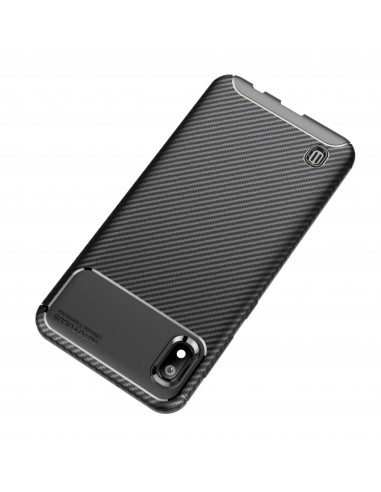Coque silicone Galaxy A10 Syle fibre de carbone - Noir