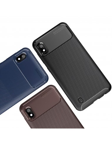 Coque silicone Galaxy A10 Syle fibre de carbone - Noir