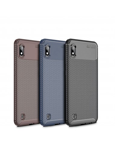 Coque silicone Galaxy A10 Syle fibre de carbone - Noir