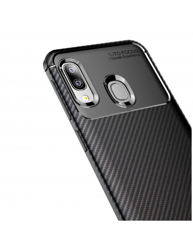 Coque silicone Galaxy A20e Syle fibre de carbone - Noir