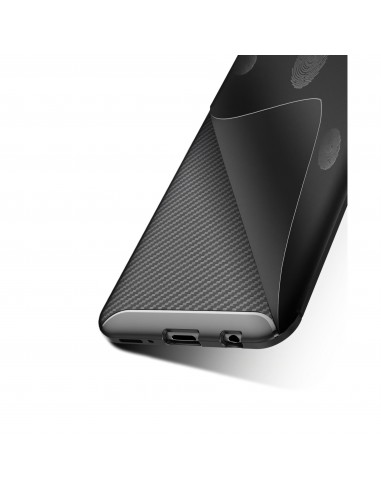 Coque silicone Galaxy A20e Syle fibre de carbone - Noir
