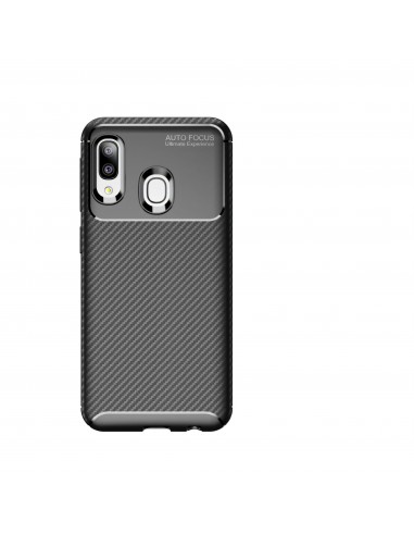 Coque silicone Galaxy A20e Syle fibre de carbone - Noir