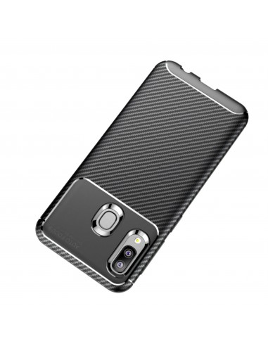 Coque silicone Galaxy A20e Syle fibre de carbone - Noir