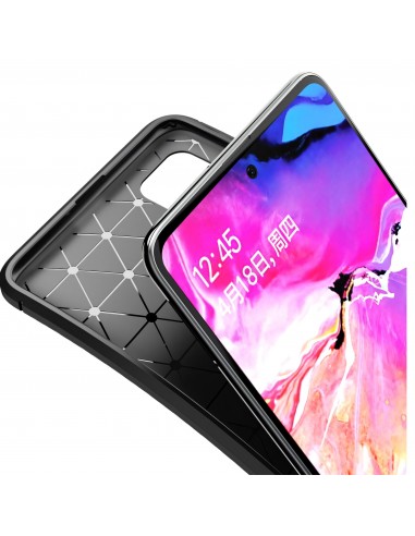 Coque silicone Galaxy A51 Syle fibre de carbone - Noir
