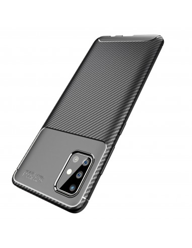 Coque silicone Galaxy A51 Syle fibre de carbone - Noir