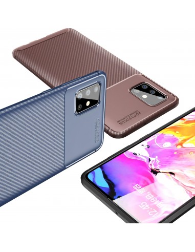 Coque silicone Galaxy A51 Syle fibre de carbone - Noir
