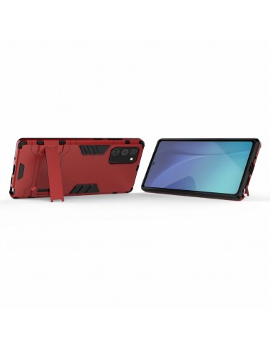 Coque antichoc Galaxy Note 20 Hybride avec support - Rouge