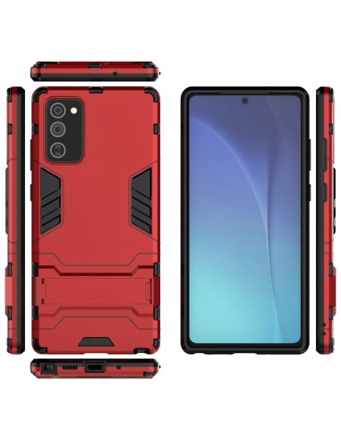 Coque antichoc Galaxy Note 20 Hybride avec support - Rouge