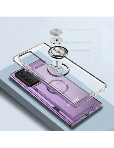Coque transparente Galaxy Note 20 Ultra avec anneau - Transparent