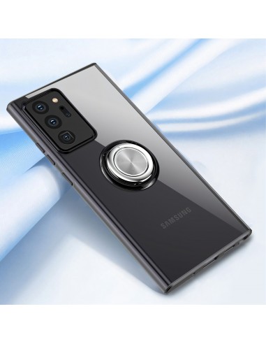 Coque transparente Galaxy Note 20 Ultra avec anneau - Noir