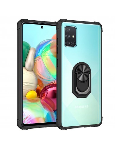 Coque antichoc transparente Galaxy A51 avec anneau - Noir