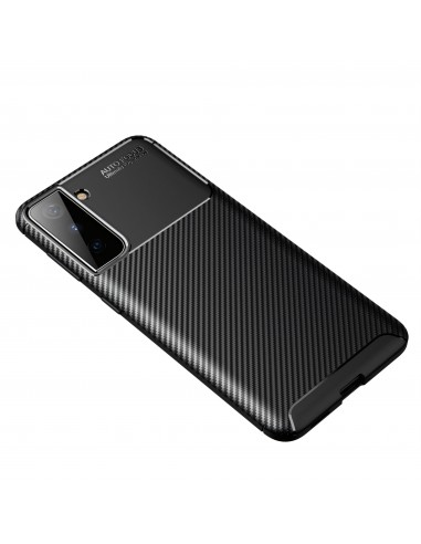 Coque silicone Galaxy S21 Plus Carbon Fiber - Noir