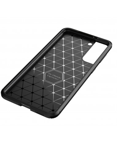 Coque silicone Galaxy S21 Plus Carbon Fiber - Noir