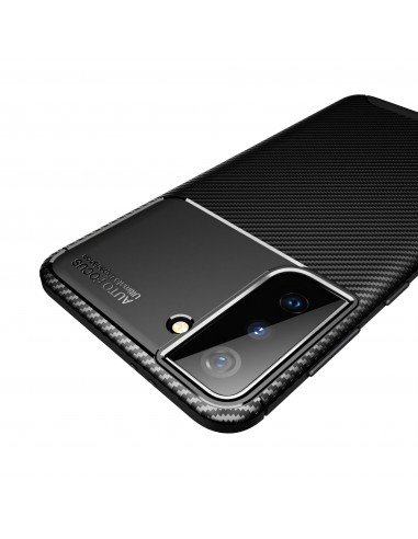Coque silicone Galaxy S21 Plus Carbon Fiber - Noir
