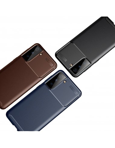 Coque silicone Galaxy S21 Plus Carbon Fiber - Noir
