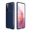 Coque silicone Galaxy S21 Plus Carbon Fiber - Bleu