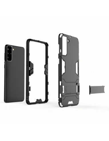 Coque antichoc Galaxy S21 Plus Hybride avec support - Noir
