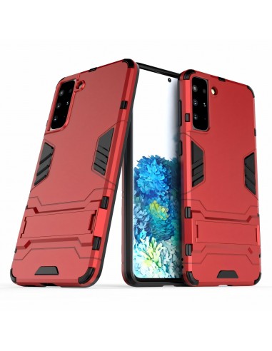 Coque antichoc Galaxy S21 Plus Hybride avec support - Rouge