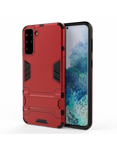 Coque antichoc Galaxy S21 Plus Hybride avec support - Rouge